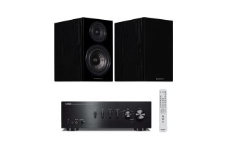 Yamaha A-S501 Integrated Amplifier with Wharfedale Diamond 12.2 Bookshelf Speakers