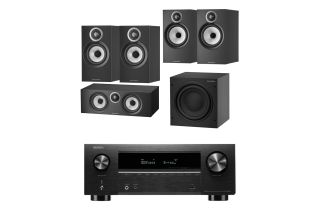 Denon AVR-X2800H AV Receiver with Bowers & Wilkins 606 S3 5.1 Home Cinema Speaker Package (607 S3 Rears)