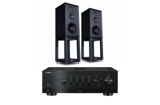 Yamaha R-N800A Network Receiver with Wharfedale Linton Heritage Standmount Speakers and Matching Stands