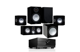 Yamaha RX-A6A AV Receiver with Monitor Audio Silver 7G 100 5.1 Cinema Pack