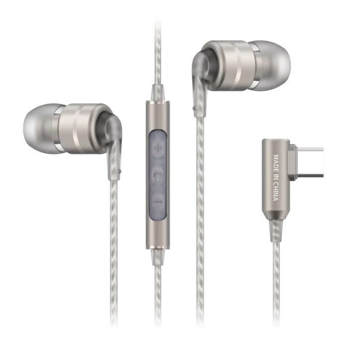 SoundMAGIC E80D In Ear Isolating USB-C Earphones with Mic - Silver main product photo