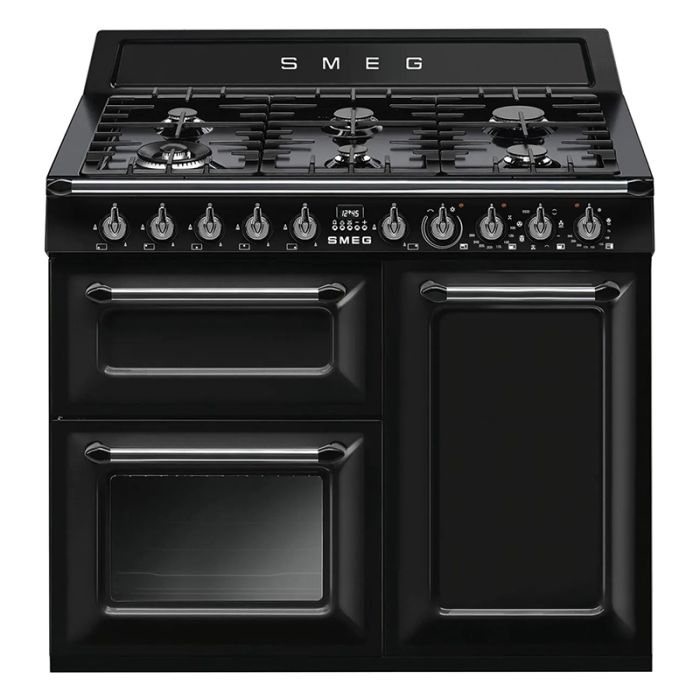 Smeg TR103BL 100cm Victoria Dual Fuel Range Cooker - Black main product photo